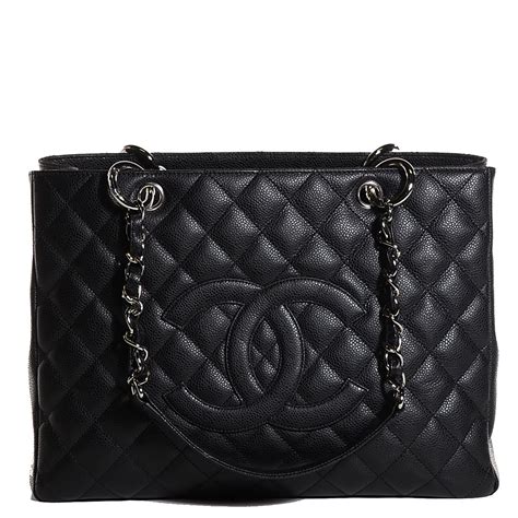 chanel large patent leather quilted tote|Chanel caviar shopping tote price.